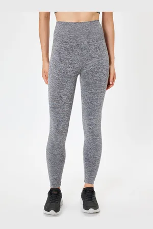 Koton Women High-Rise Ankle Length Antimicrobial Gym Tights