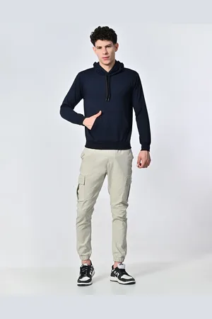 BAESD Men Solid Hood Fleece Pullover Sweatshirt