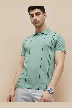 Lifestyle Men Striped Polo Collar Cotton T-shirt