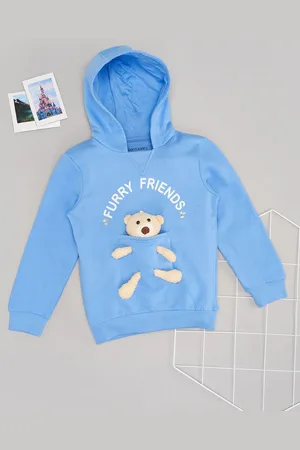 Pantaloons Girls Printed Hooded Cotton Pullover Sweatshirt
