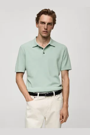MANGO Structured Fine Knit Polo T-shirt