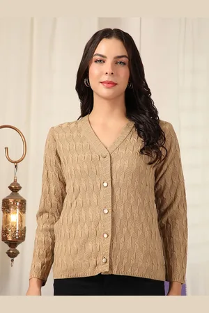 Cayman Women Cable Knit Woollen Cardigan