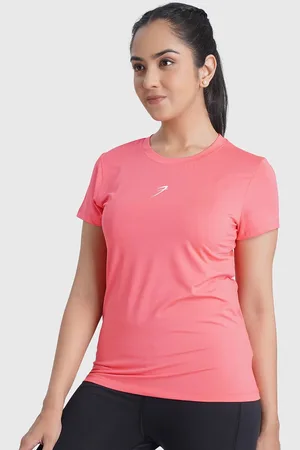 FUAARK Women Stretchex Solid Round Neck Slim Fit T-shirt