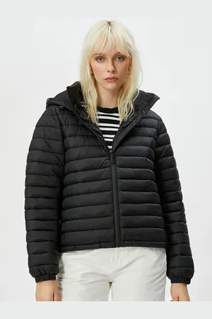 Koton Women Hooded Solid Casual Puffer Jacket