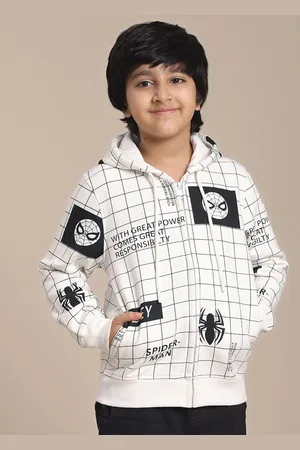 Kidsville Spiderman Printed Regular Fit Hoodie For Boys