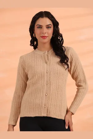 Cayman Women Cable Knit Woollen Cardigan
