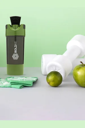 BOLDFIT Cyclone Black & Green Gym Shaker Bottle 500ml