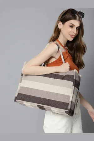 Mast & Harbour Striped Shopper Tote Bag