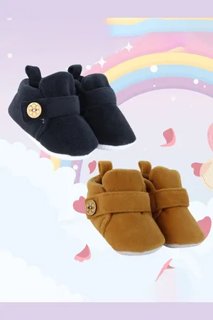 Neska Moda Pack of 2 Unisex Kids Cotton Booties