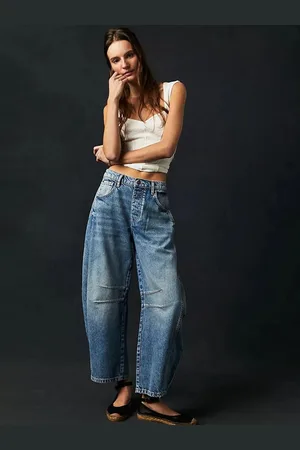 LULU & SKY Women Cotton Straight Fit Mid-Rise Heavy Fade Jeans