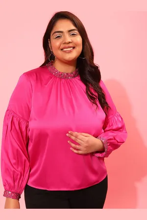 CURVY STREET Women Solid Round Neck Top