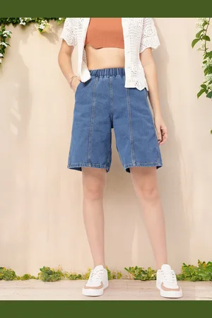 DressBerry Women Elevated Basics Denim Bermuda Shorts
