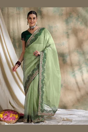 Sangria Women Embroidered Saree With Blouse Piece