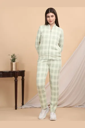 Sweet Dreams Women Checked High Neck Track Suit