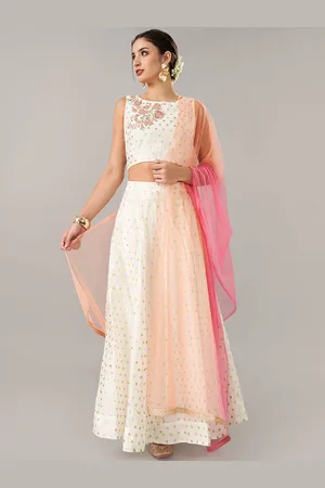Pantaloons Printed Thread Work Ready to Wear Lehenga & Blouse With Dupatta