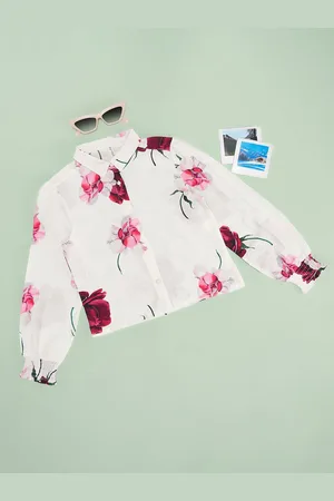 Pantaloons Girls Floral Printed Shirt Style Top