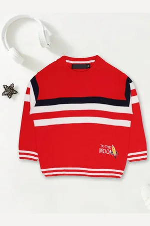 CHKOKKO Boys Striped Woollen Pullover