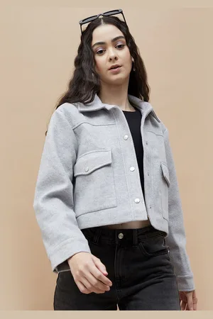 Lifestyle Women Spread Collar Solid Casual Tailored Jacket