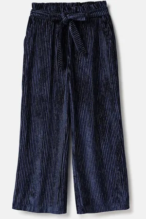 Benetton Girls Striped Pleated Trousers