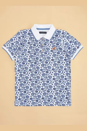 Pantaloons Boys Floral Printed Polo Collar Cotton T-shirt