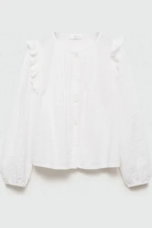 MANGO Girls Seersucker Casual Shirt