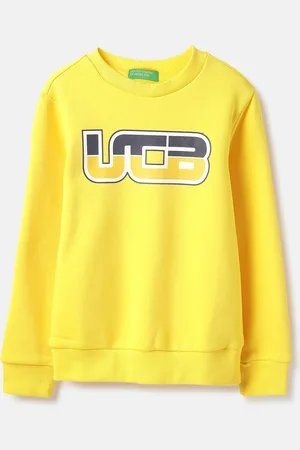 Benetton Boys Graphic Printed Round Neck Cotton Pullover Sweatshirt