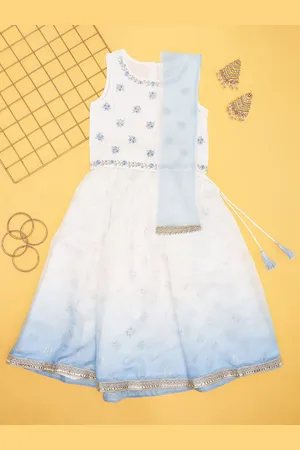 Pantaloons Girls Embroidered Ready to Wear Lehenga & Blouse With Dupatta