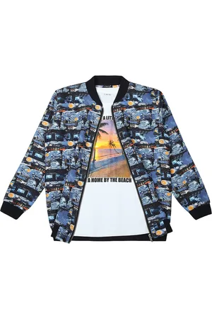 CAVIO Boys Geometric Lightweight Jacket & T-Shirt