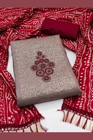 Ishin Floral Embroidered Sequinned Unstitched Dress Material