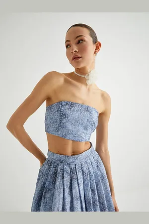 Koton Women Tie and Dye Printed Strapless Top