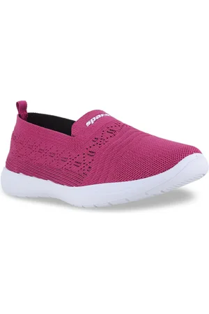 Sparx Women Magenta Woven Design Slip-On Sneakers