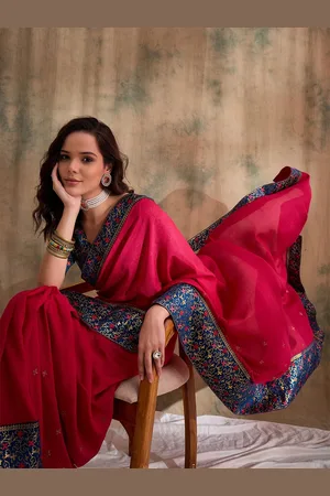 Sangria Women Woven Design Saree With Blouse Piece