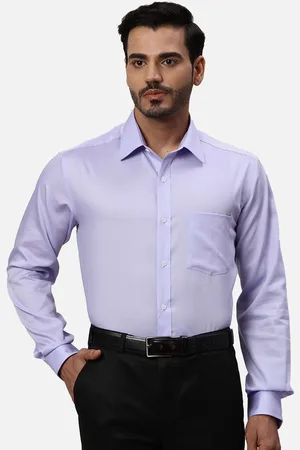 Park Avenue Men Spread Collar Solid Cotton Formal Shirt