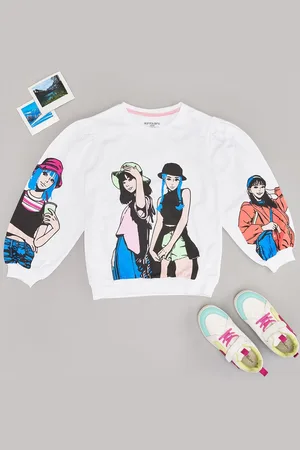 Pantaloons Girls Printed Cotton Sweatshirt