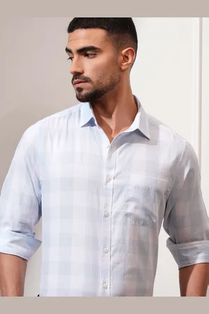 LocoMotive Luxe Men Lt Dobby Textured Checked Shirt