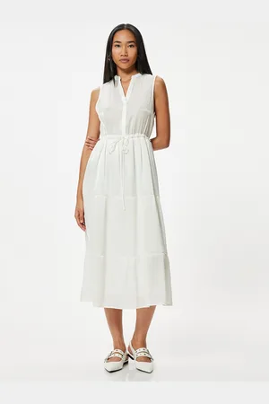 Koton Women Solid Fit & Flare Midi Dress
