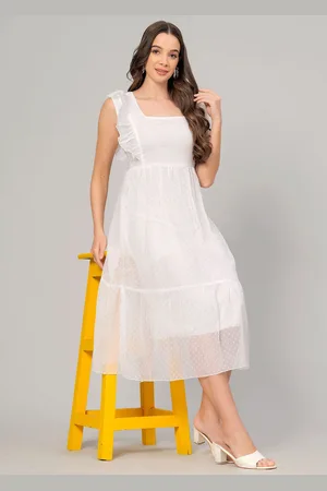 BAESD Women Self Design Fit & Flare Midi Dress