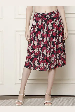 GRACIT Women Printed Flared Knee Length Skirts