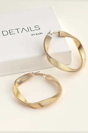 Kazo Gold-Plated Contemporary Hoop Earrings