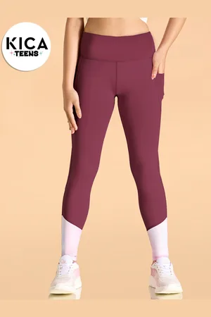 KICA Girls High Waisted Colourblocked Leggings With Pockets