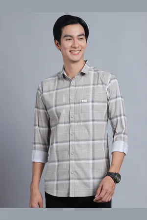 Majestic Men Comfort Slim Fit Opaque Checked Casual Shirt