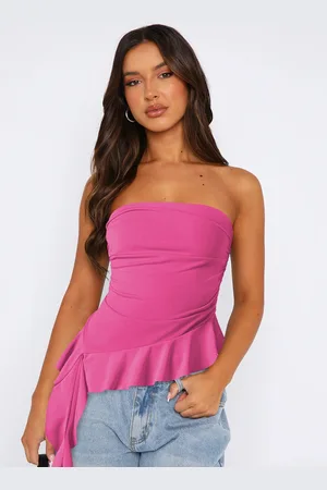HERE&NOW Women Solid Strapless Nylon Top