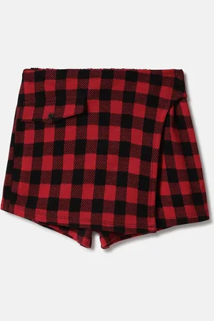 Benetton Girls Checked Regular Fit Skorts
