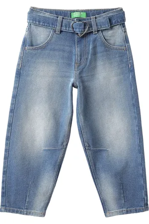 Benetton Girls Mid-Rise Slouchy Fit Jeans