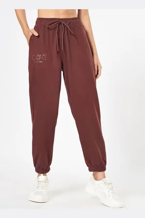 Pantaloons Women Printed Pure Cotton Relaxed-Fit Mid-Rise Joggers