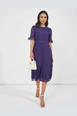 Styli Women Puff Sleeve A-Line Midi Dress