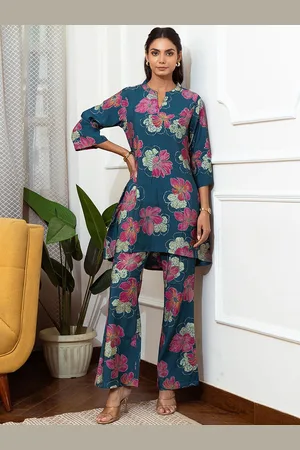 Claura Floral Printed Tunic With Trouser Co-Ords