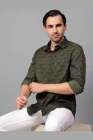 CANTABIL Men Spread Collar Abstract Printed Cotton Slim Fit Casual Shirt