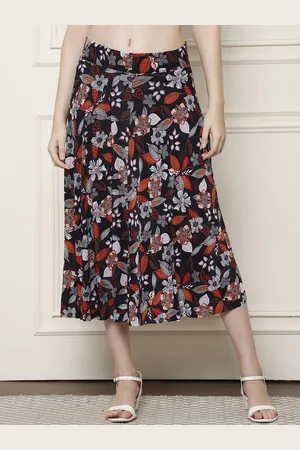GRACIT Women Printed Flared Midi Skirt