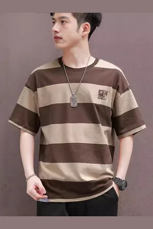 Stylecast Men Striped Printed Round Neck T-shirt